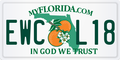 FL license plate EWCL18