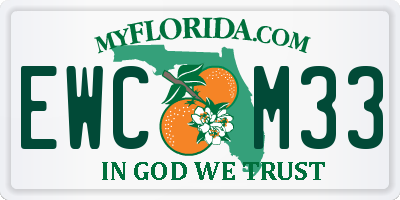 FL license plate EWCM33