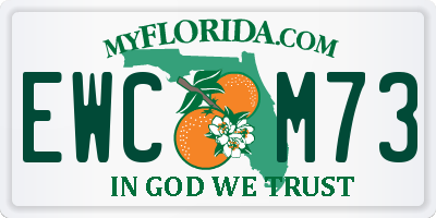 FL license plate EWCM73