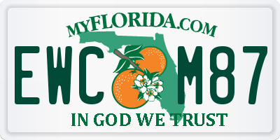 FL license plate EWCM87