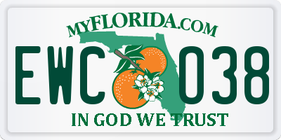 FL license plate EWCO38