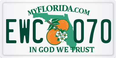 FL license plate EWCO70