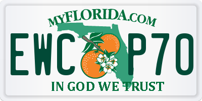 FL license plate EWCP70