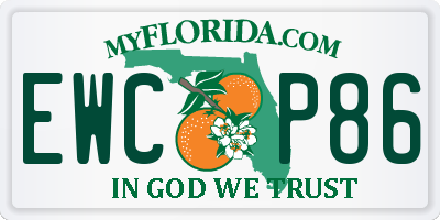 FL license plate EWCP86