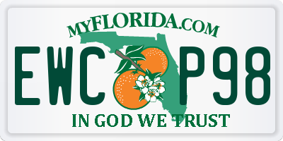 FL license plate EWCP98