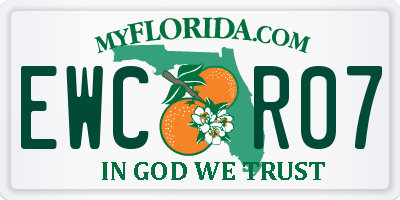FL license plate EWCR07