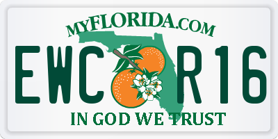 FL license plate EWCR16