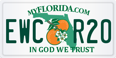 FL license plate EWCR20