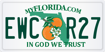 FL license plate EWCR27