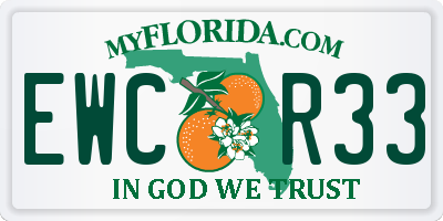 FL license plate EWCR33