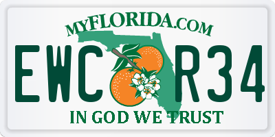 FL license plate EWCR34