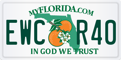 FL license plate EWCR40