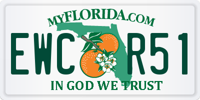 FL license plate EWCR51
