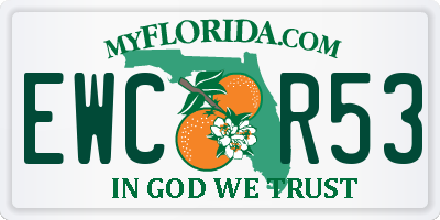 FL license plate EWCR53