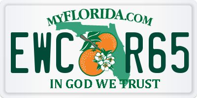 FL license plate EWCR65