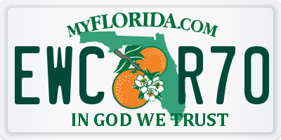 FL license plate EWCR70