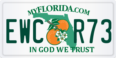 FL license plate EWCR73
