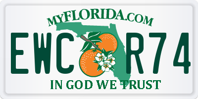 FL license plate EWCR74