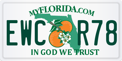 FL license plate EWCR78