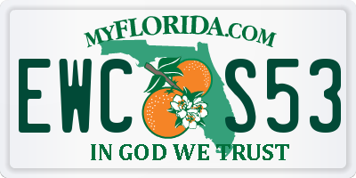 FL license plate EWCS53