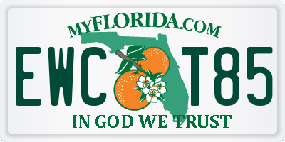 FL license plate EWCT85