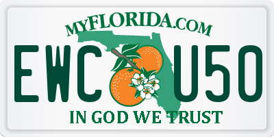 FL license plate EWCU50