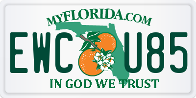 FL license plate EWCU85