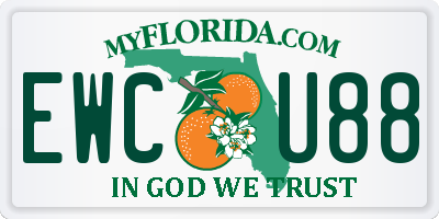 FL license plate EWCU88