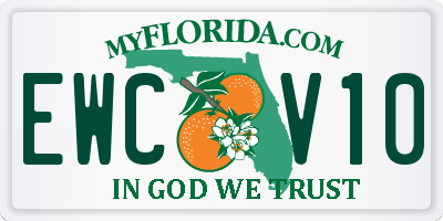 FL license plate EWCV10