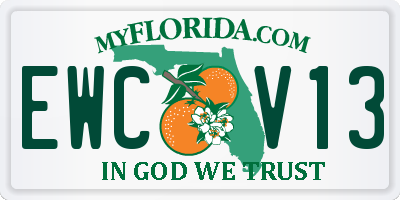 FL license plate EWCV13