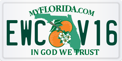 FL license plate EWCV16