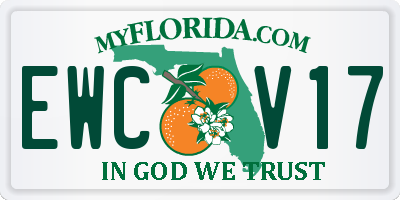 FL license plate EWCV17