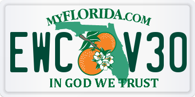 FL license plate EWCV30