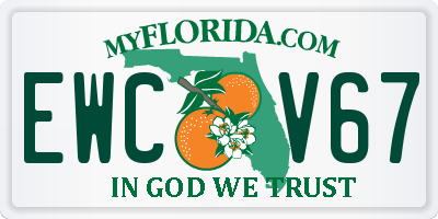 FL license plate EWCV67