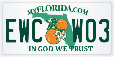 FL license plate EWCW03