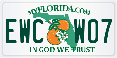 FL license plate EWCW07