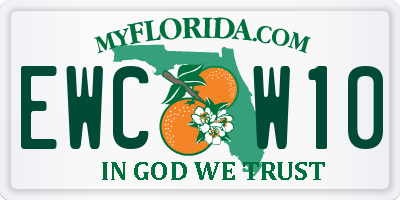 FL license plate EWCW10