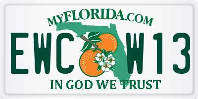 FL license plate EWCW13