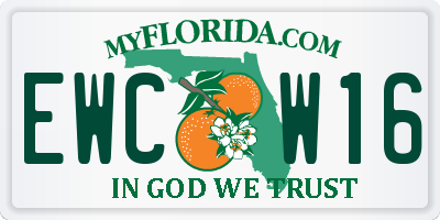 FL license plate EWCW16