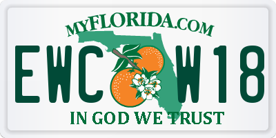 FL license plate EWCW18