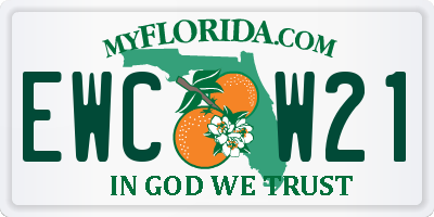 FL license plate EWCW21