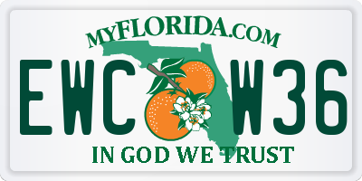 FL license plate EWCW36