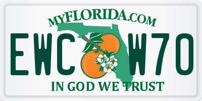 FL license plate EWCW70