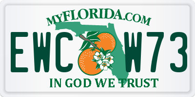 FL license plate EWCW73