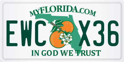 FL license plate EWCX36