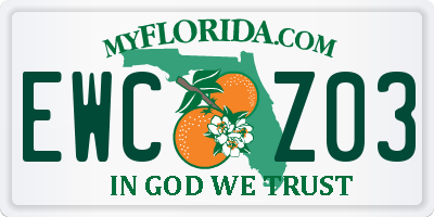 FL license plate EWCZ03