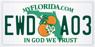 FL license plate EWDA03