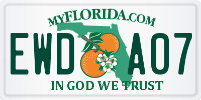 FL license plate EWDA07