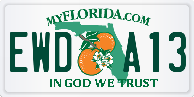 FL license plate EWDA13