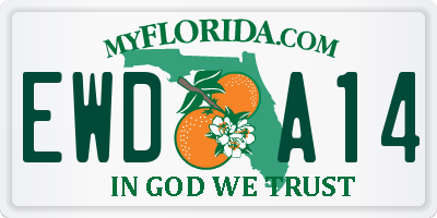 FL license plate EWDA14
